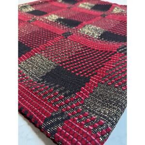 J. McLaughlin Woman’s Skirt Sz 8 Red Black Metallic Pencil Lined Tweed Holiday